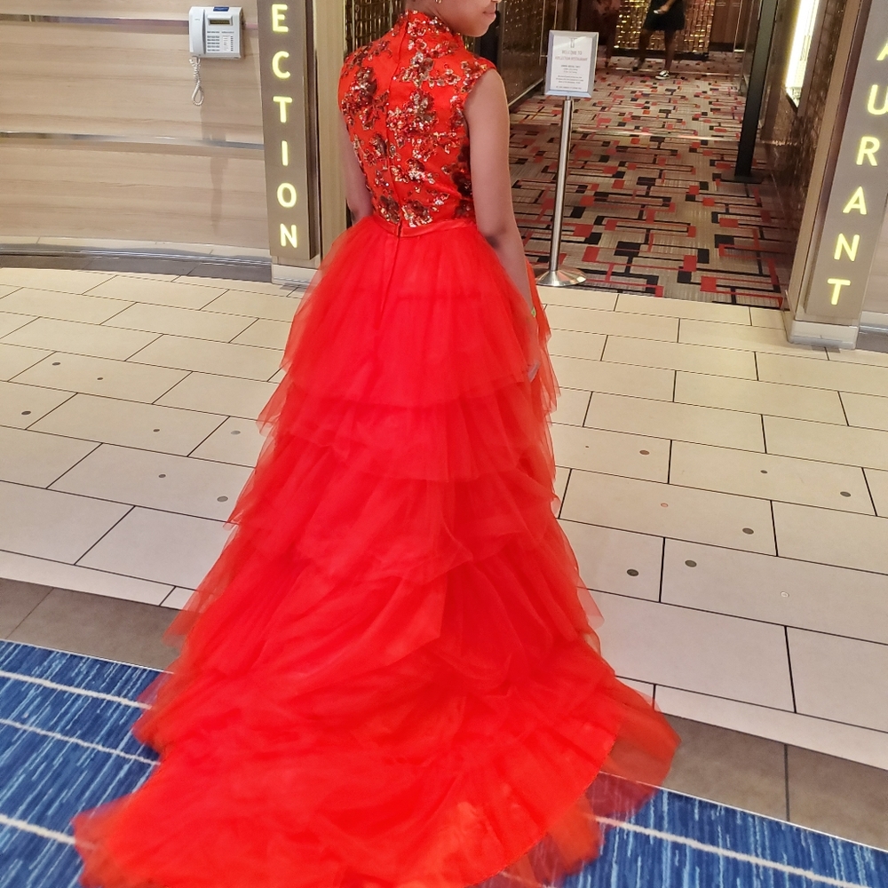 High-low pageant maxi gown